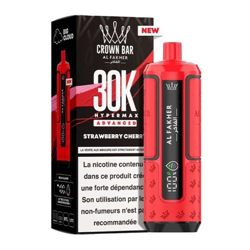 Puff Crown Bar HyperMax Advanced 30K Strawberry Cherry - Al Fakher