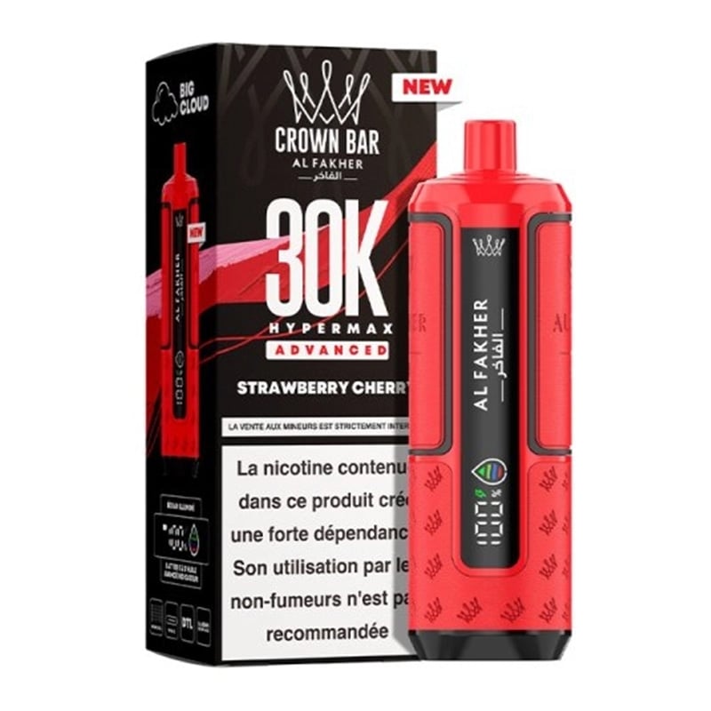 Puff Al Fakher Crown Bar Advanced 30K Strawberry Cherry| Le Vapoteur Discount Puff Al Fakher Crown Bar Advanced 30K Strawberry Cherry| Le Vapoteur Discount