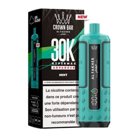 Puff Crown Bar HyperMax Advanced 30K Mint - Al Fakher
