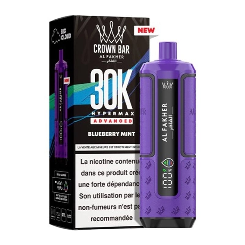 Puff Al Fakher Crown Bar Advanced 30K Blueberry Mint| Le Vapoteur Discount Puff Al Fakher Crown Bar Advanced 30K Blueberry Mint| Le Vapoteur Discount