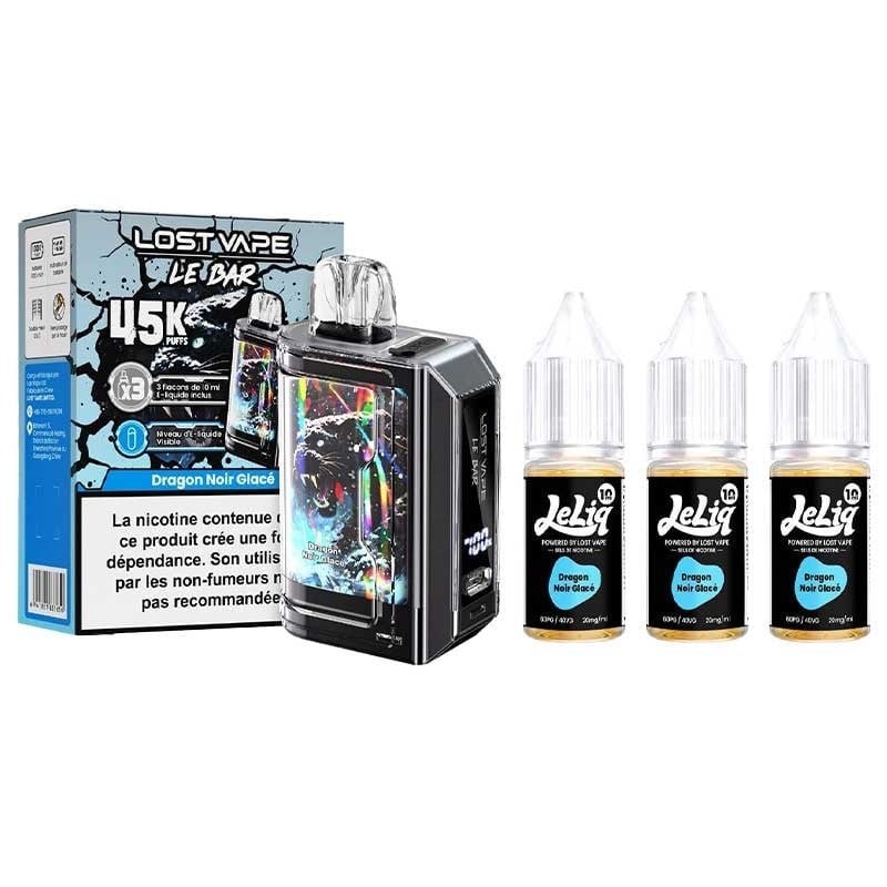 Puff Le Bar 45K Dragon Noir Glacé - Lost Vape pas cher