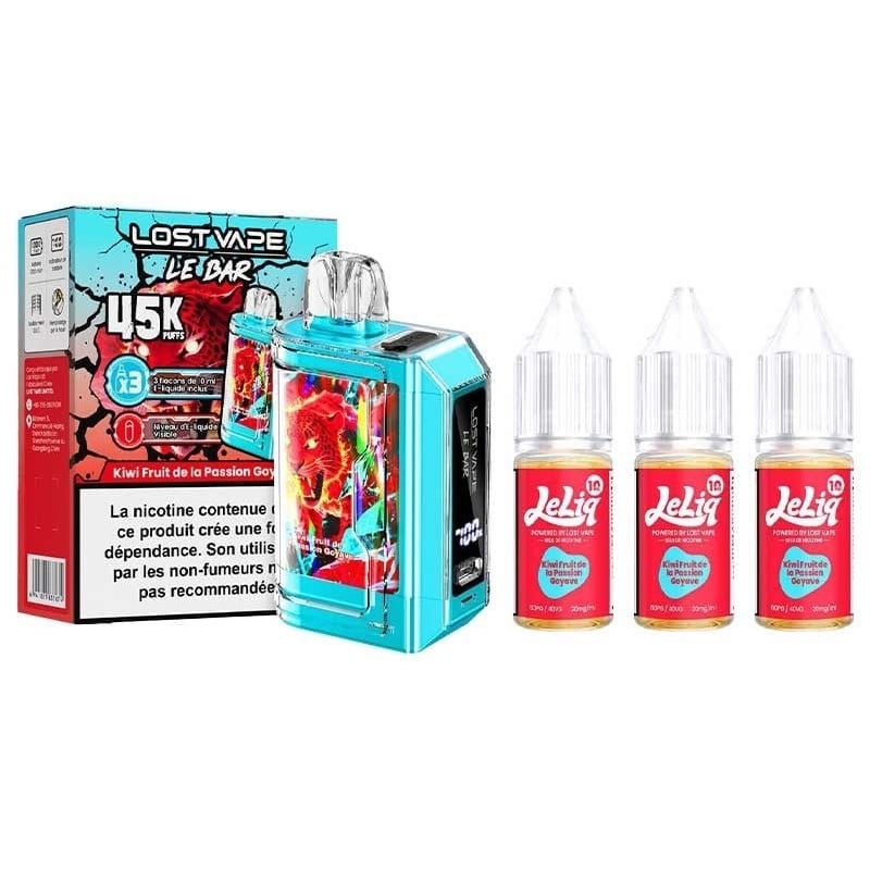 Puff Le Bar 45K Kiwi Fruit de la Passion Goyave - Lost Vape pas cher