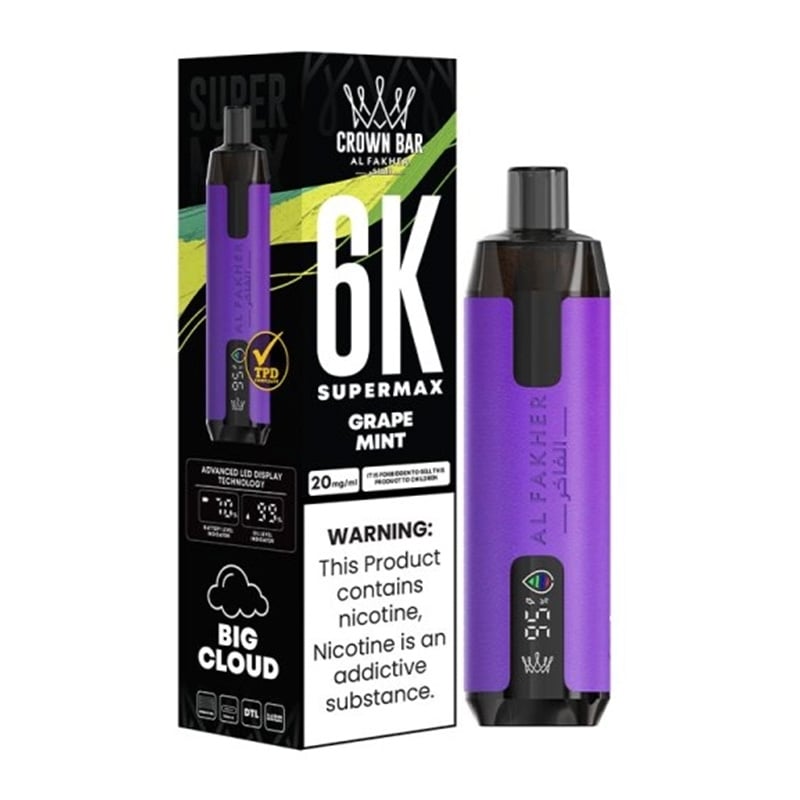 Puff Al Fakher Crown Bar 6K Grape Mint | Le Vapoteur Discount