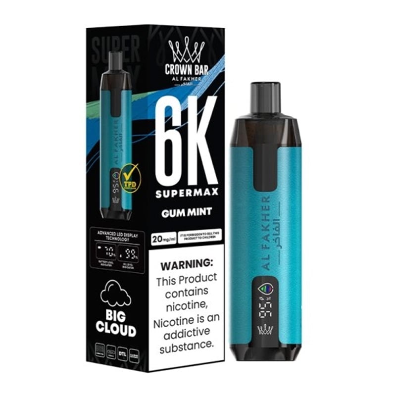 Puff Al Fakher Crown Bar 6K Gum Mint | Le Vapoteur Discount