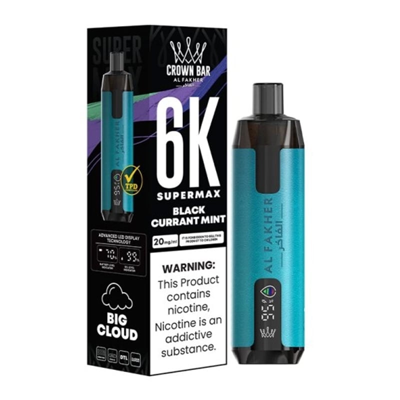 Puff Al Fakher Crown Bar 6K Blackcurrant Mint | Le Vapoteur Discount