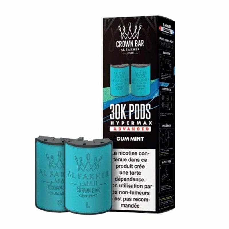 Cartouches HyperMax Advanced 30K Gum Mint 10 ml - Al Fakher pas cher