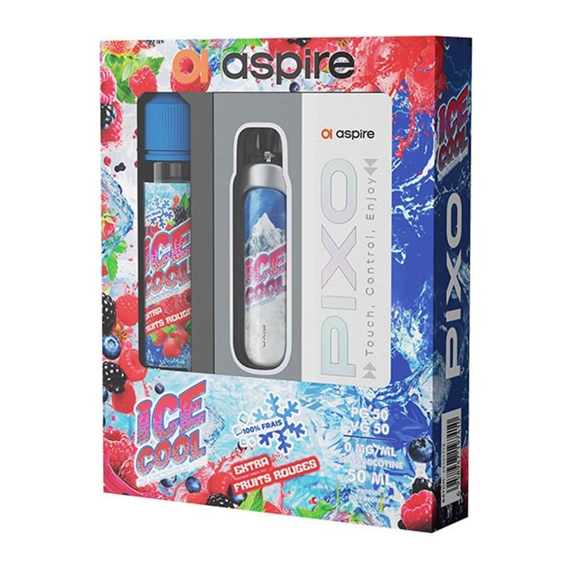 Cigarettes Electroniques Pack Pixo édition Ice Cool - Aspire x Liquidarom pas cher