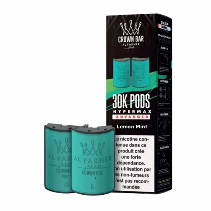 Cartouches HyperMax Advanced 30K Lemon Mint 10 ml - Al Fakher pas cher