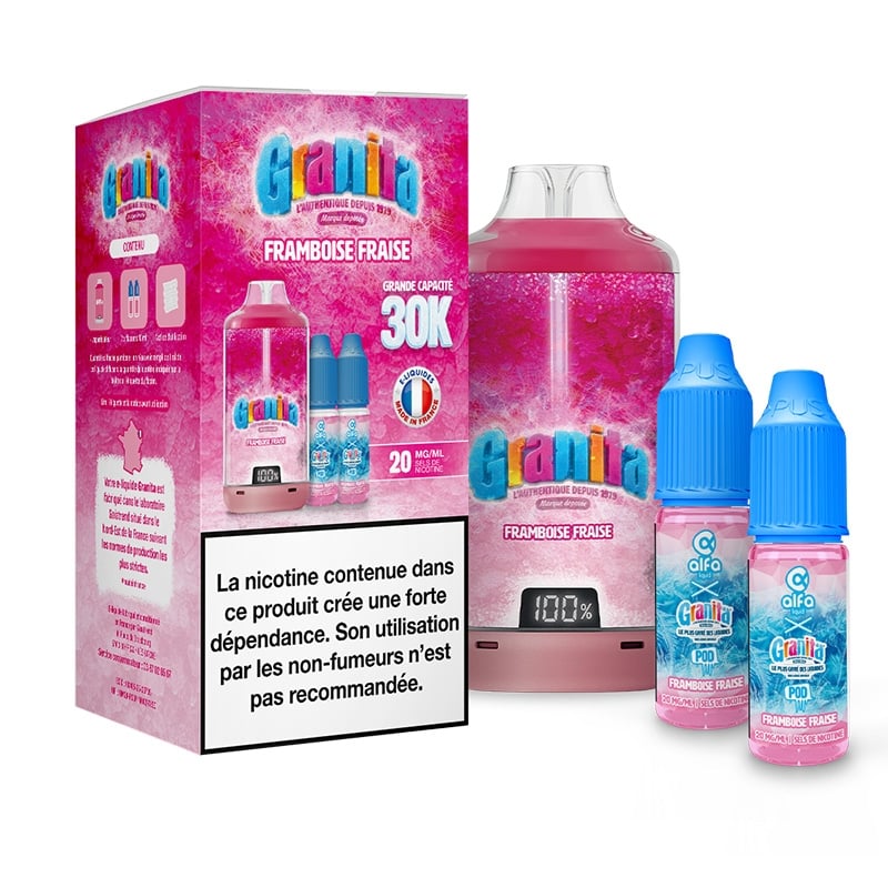 Puff Granita 30K Framboise Fraise pas chère | Le Vapoteur Discount
