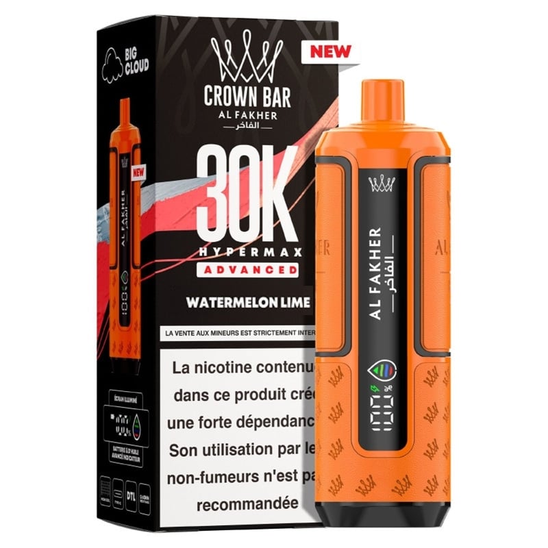 Puff Al Fakher Crown Bar Advanced 30K Watermelon Lime | Le Vapoteur Discount
