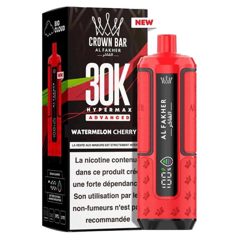 Puff Al Fakher Crown Bar Advanced 30K Watermelon Cherry | Le Vapoteur Discount