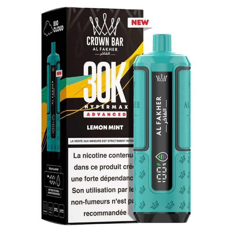Puff Al Fakher Crown Bar Advanced 30K Lemon Mint | Le Vapoteur Discount