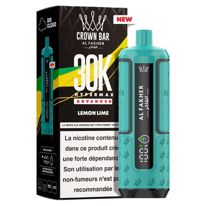 Puff Al Fakher Crown Bar Advanced 30K Lemon Lime | Le Vapoteur Discount