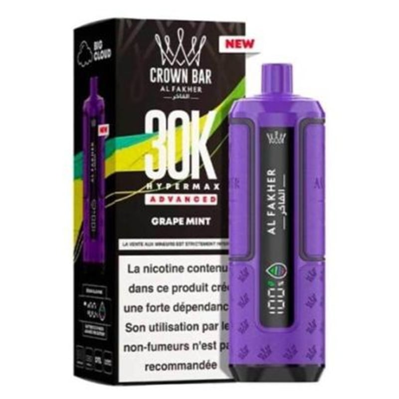 Puff Al Fakher Crown Bar Advanced 30K Grape Mint | Le Vapoteur Discount