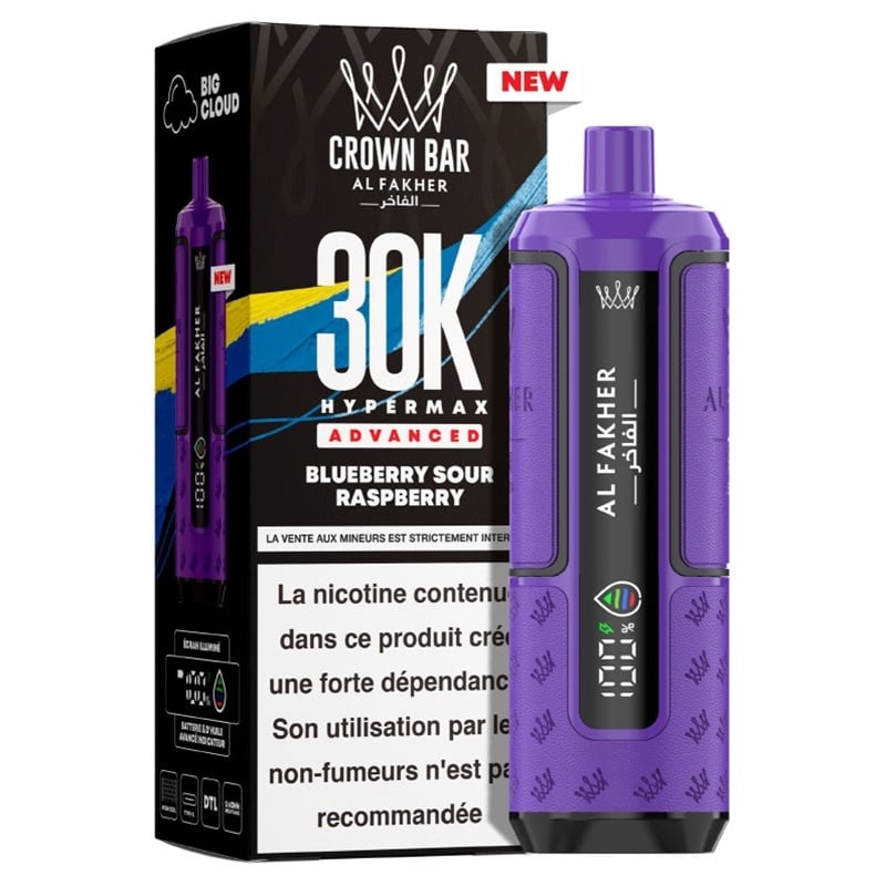 Puff Al Fakher Crown Bar Advanced 30K Blueberry Sour Raspberry | Le Vapoteur Discount