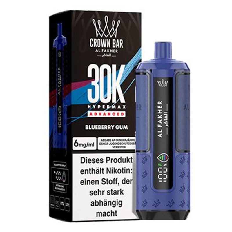 Puff Al Fakher Crown Bar Advanced 30K Blueberry Gum | Le Vapoteur Discount