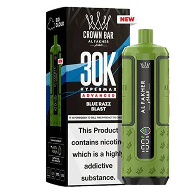 Puff Al Fakher Crown Bar Advanced 30K Blue Razz Blast | Le Vapoteur Discount