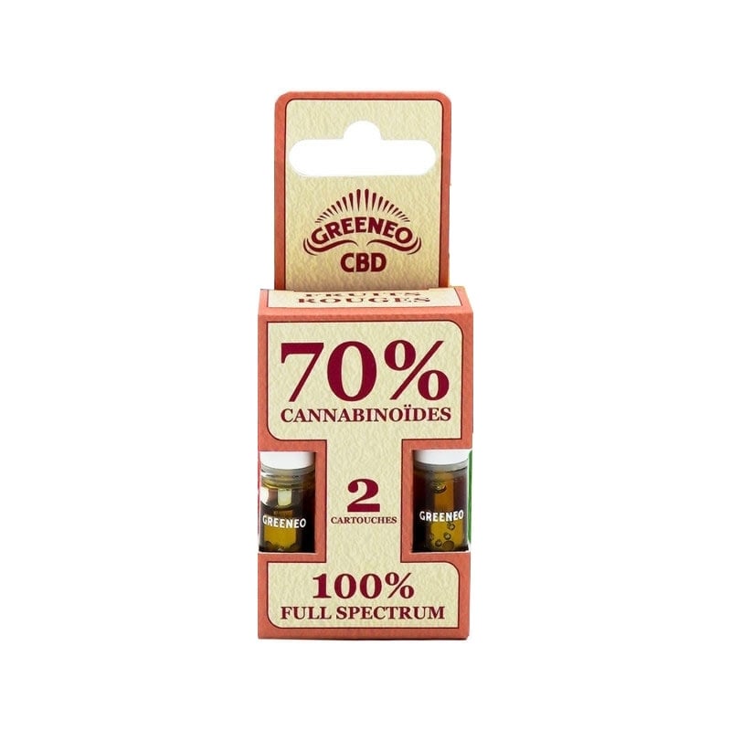 e-liquide Cartouches CBD Fruits Rouges 70 % x2 - Greeneo pas cher