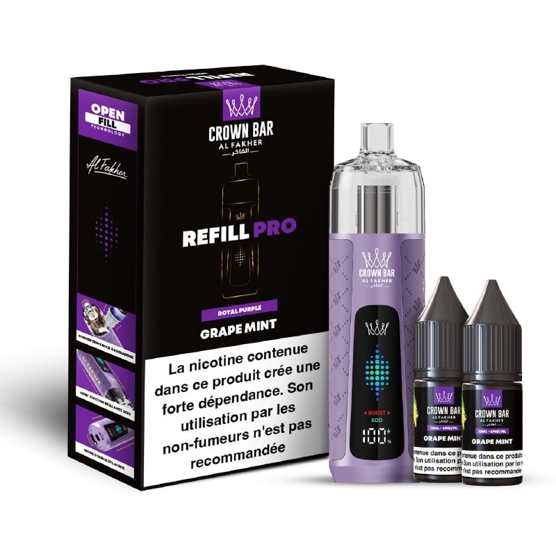 Pull Al Fakher Crown Bar Refill Pro Grape Mint | Le Vapoteur Discount