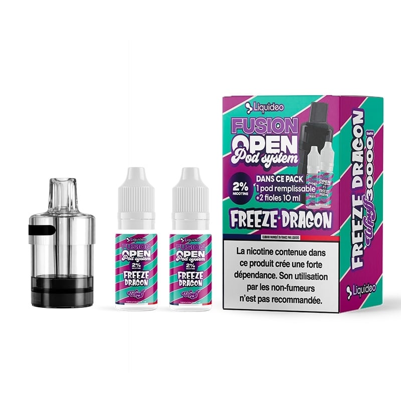 e-liquide Cartouche Freeze Dragon 30K Wpuff Fusion Open Pod System - Liquideo pas cher