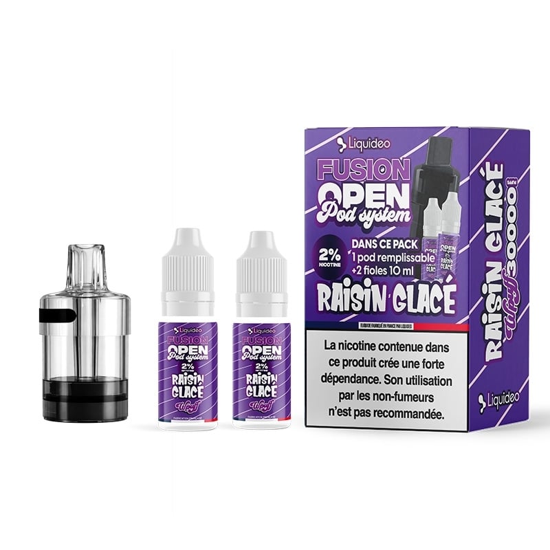 e-liquide Cartouche Raisin Glacé 30K Wpuff Fusion Open Pod System - Liquideo pas cher