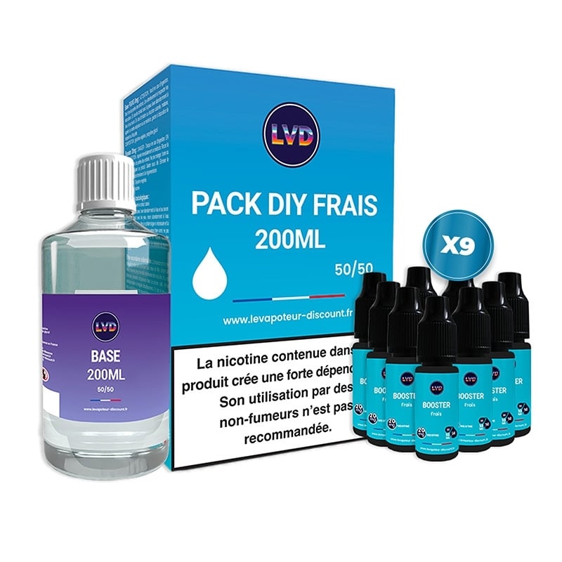 Pack DIY Frais 9 mg 200 ml - Le Vapoteur Discount pas cher