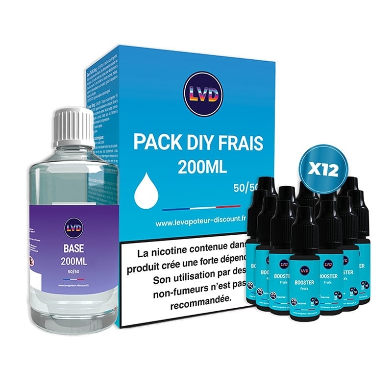 Pack DIY Frais 12 mg 200 ml - Le Vapoteur Discount pas cher