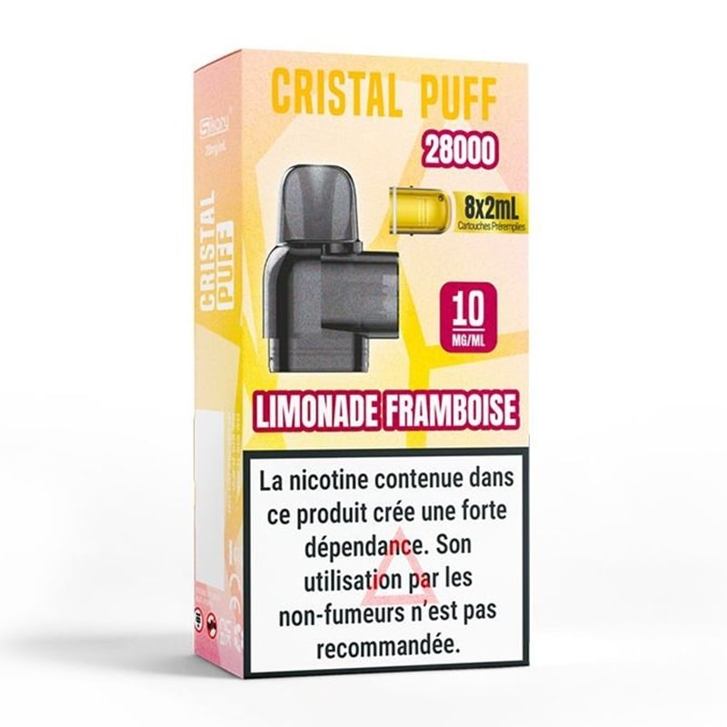 Cartouche Cristal Puff 28K Limonade Framboise - Cristal Puff pas cher