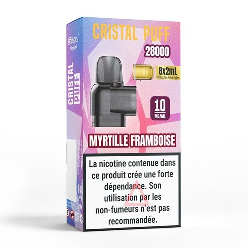 Cartouche Cristal Puff 28K Myrtille Framboise - Cristal Puff pas cher