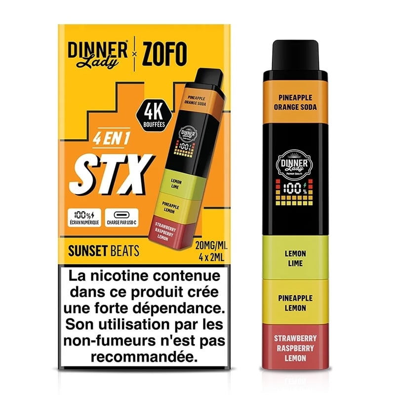 Puff Dinner Lady STX 4 en 1 Sunset Beats pas chère | Le Vapoteur Discount