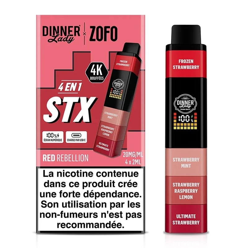 Puff Dinner Lady STX 4 en 1 Red Rebellion pas chère | Le Vapoteur Discount