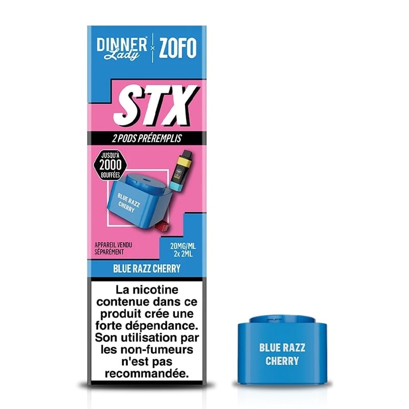 Cartouches STX 4 en 1 Blue Razz Cherry 2 ml (x2) - Dinner Lady pas cher