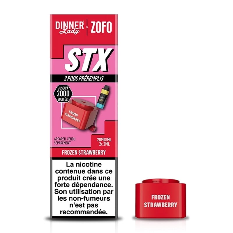 Cartouches STX 4 en 1 Frozen Strawberry 2 ml (x2) - Dinner Lady pas cher
