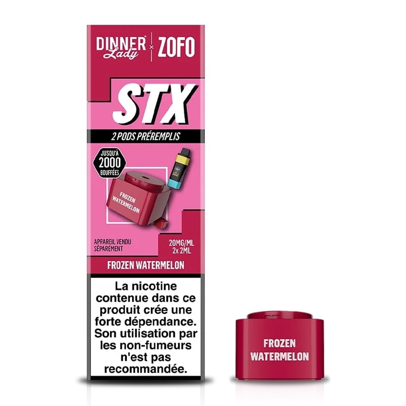 Cartouches STX 4 en 1 Frozen Watermelon 2 ml (x2) - Dinner Lady pas cher