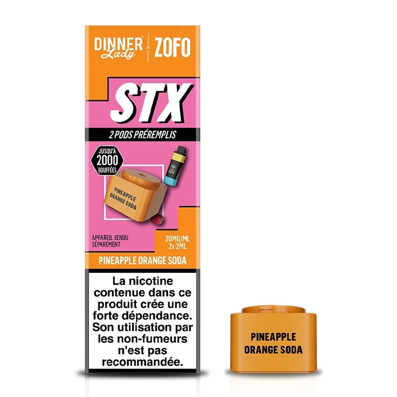 STX 4 in 1 Pineapple Orange Soda Cartridges 2 ml (x2) - Dinner Lady cheap