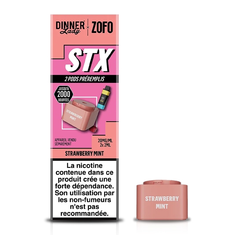 STX 4 in 1 Strawberry Mint Cartridges 2 ml (x2) - Dinner Lady cheap