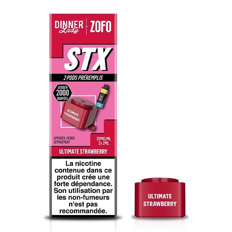 Cartouches STX 4 en 1 Ultimate Strawberry 2 ml (x2) - Dinner Lady pas cher