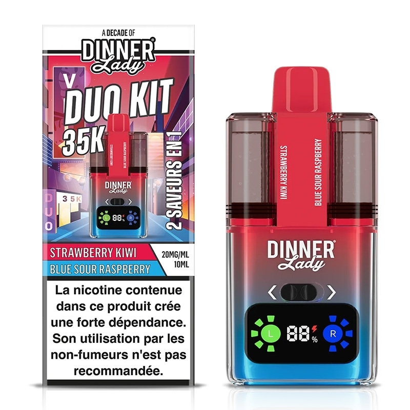 Puff Duo 35K 2-in-1 Strawberry Kiwi & Blue Sour Raspberry - Dinner Lady