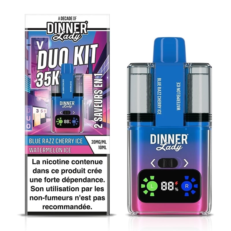 Puff Dinner Lady Duo 35K 2 en 1 Blue Razz Cherry & Watermelon Ice | Le Vapoteur Discount