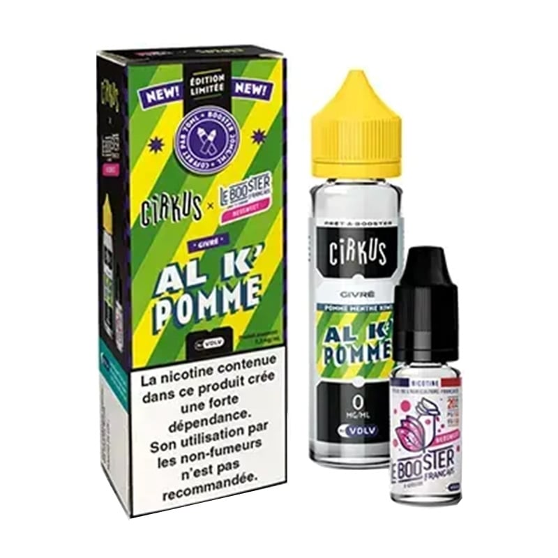 e-liquide Pack Al K' Pomme 50ml + Booster Neosweet Edition Limitée - Cirkus & Le Booster Français pas cher
