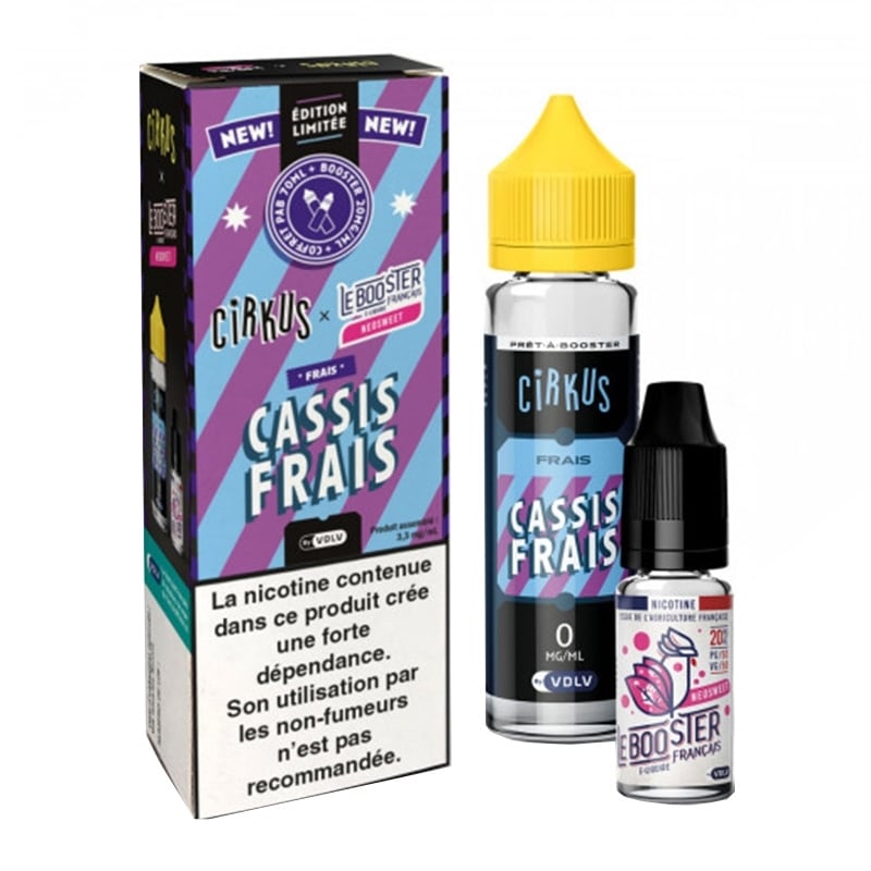 E-liquide Cassis Frais 50 ml + booster Neosweet Cirkus | Le Vapoteur Discount