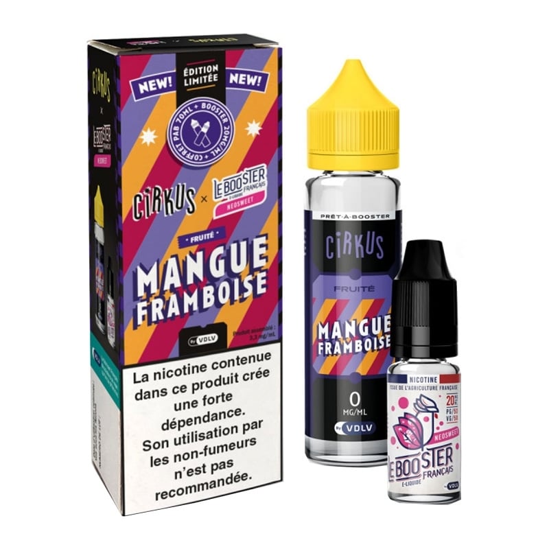 E-liquide Mangue Framboise 50 ml + booster Neosweet Cirkus | Le Vapoteur Discount