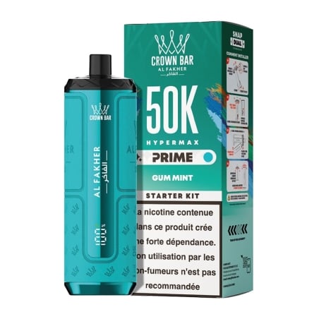 Puff Crown Bar HyperMax Prime 50K Gum Mint - Al Fakher