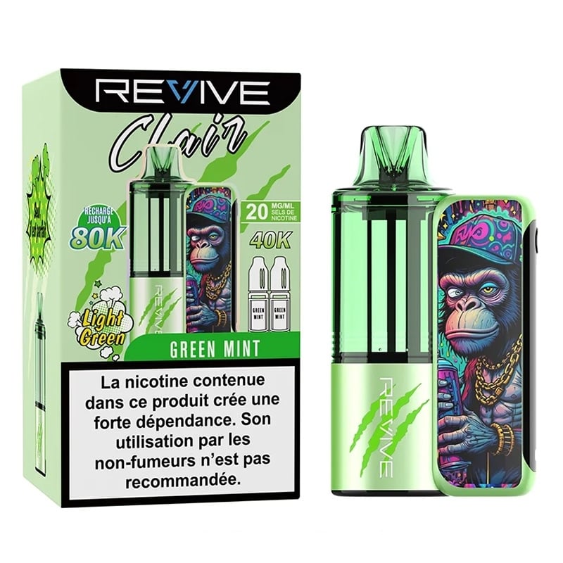 Puff Revive Clair Animals Green Mint cheap | Le Vapoteur Discount