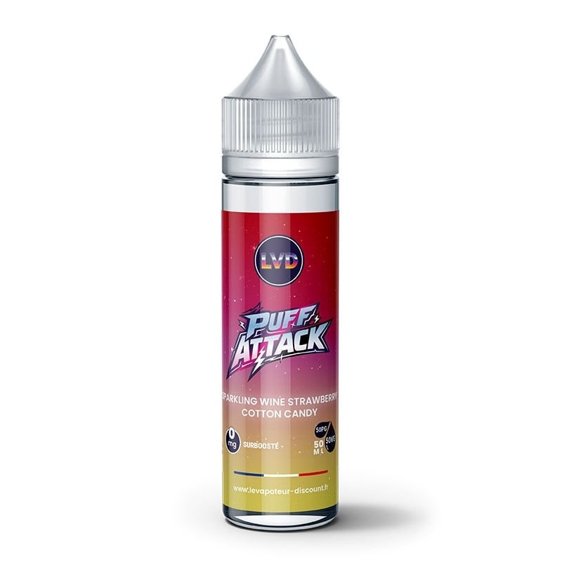 Sparkling Wine Strawberry Cotton Candy 50 ml Puff Attack - Le Vapoteur Discount