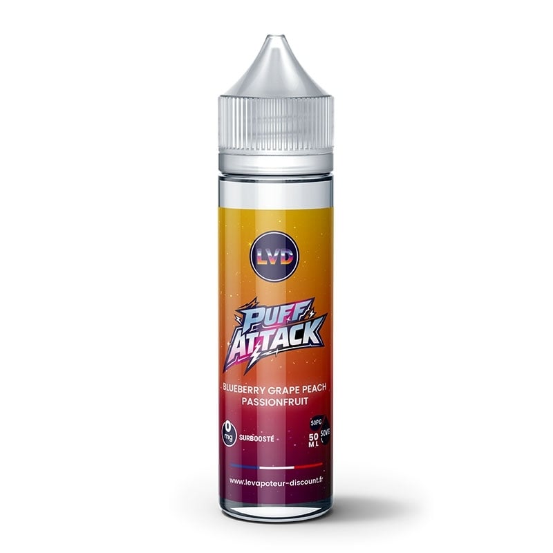 Blueberry Grape Peach Passion Fruit 50 ml Puff Attack - Le Vapoteur Discount