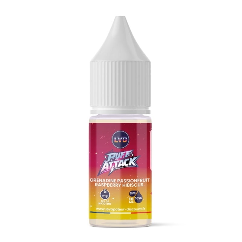 Grenadine Passion Fruit Raspberry Nic Salt 10 ml Puff Attack - Le Vapoteur Discount