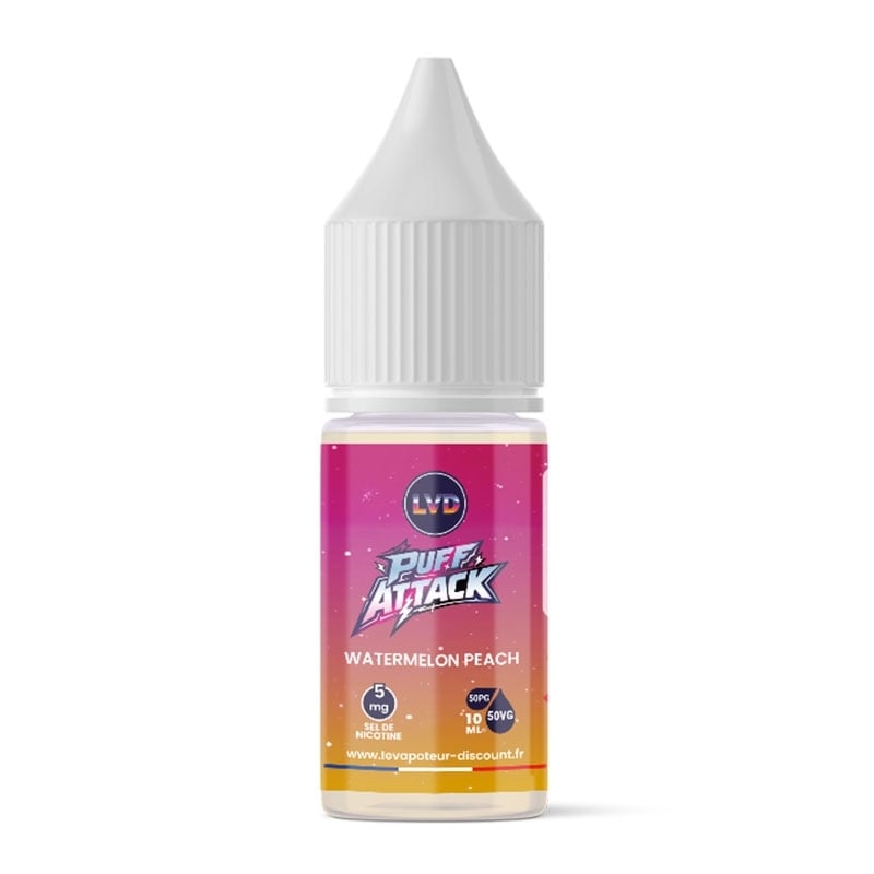 Watermelon Peach Nic Salt 10 ml Puff Attack - Le Vapoteur Discount