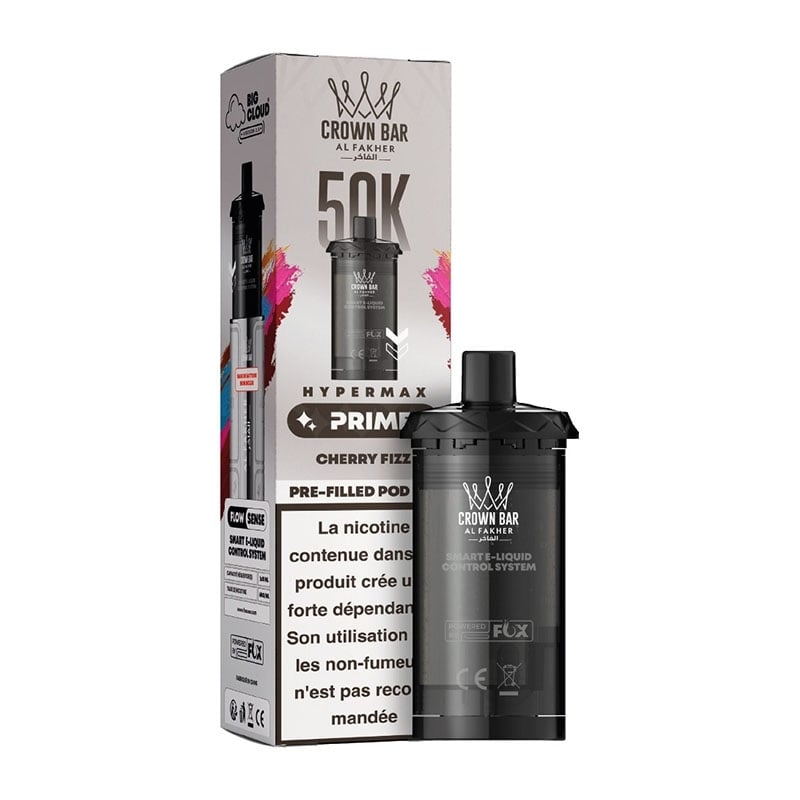 Cartouche Crown Bar HyperMax Prime 50K Cherry Fizz 10 ml - Al Fakher pas cher