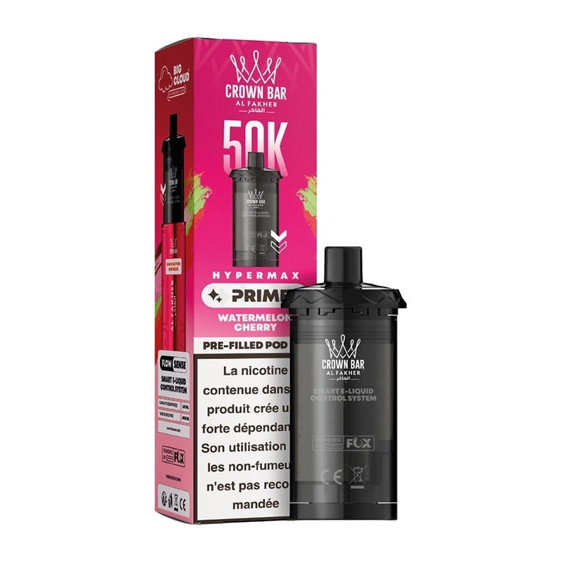 Crown Bar HyperMax Prime 50K Watermelon Cherry 10 ml Cartridge - Al Fakher cheap